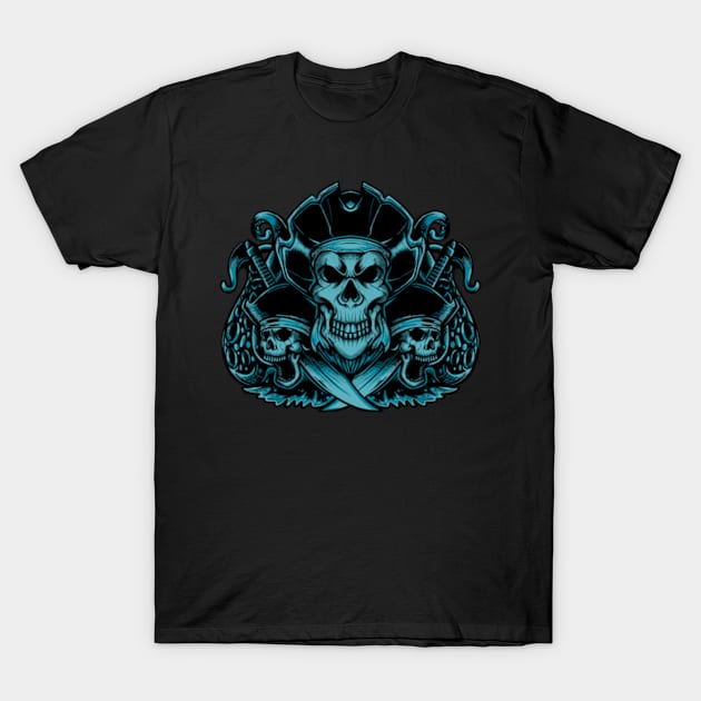 Pirates Blue T-Shirt by NIKO ARTWORKZ